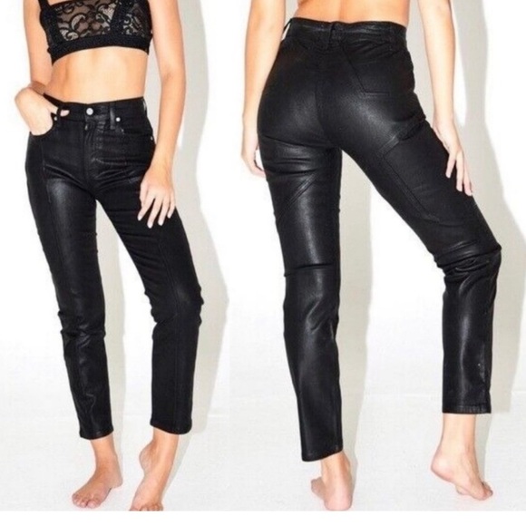 Revice Denim Black Coated Star Jeans Cropped - Picture 1 of 9